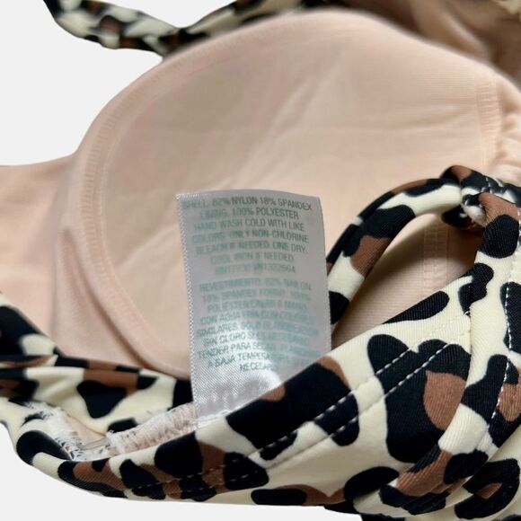 Kona Sol Cheetah Print One Piece Swimsuit Leopard Print Bathing Suit Bow Back - Picture 6 of 6